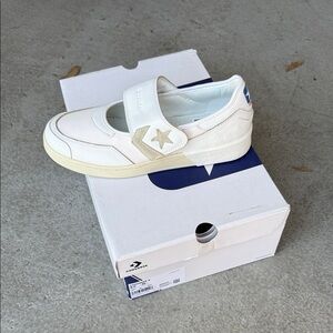 Telfar White converse slip on